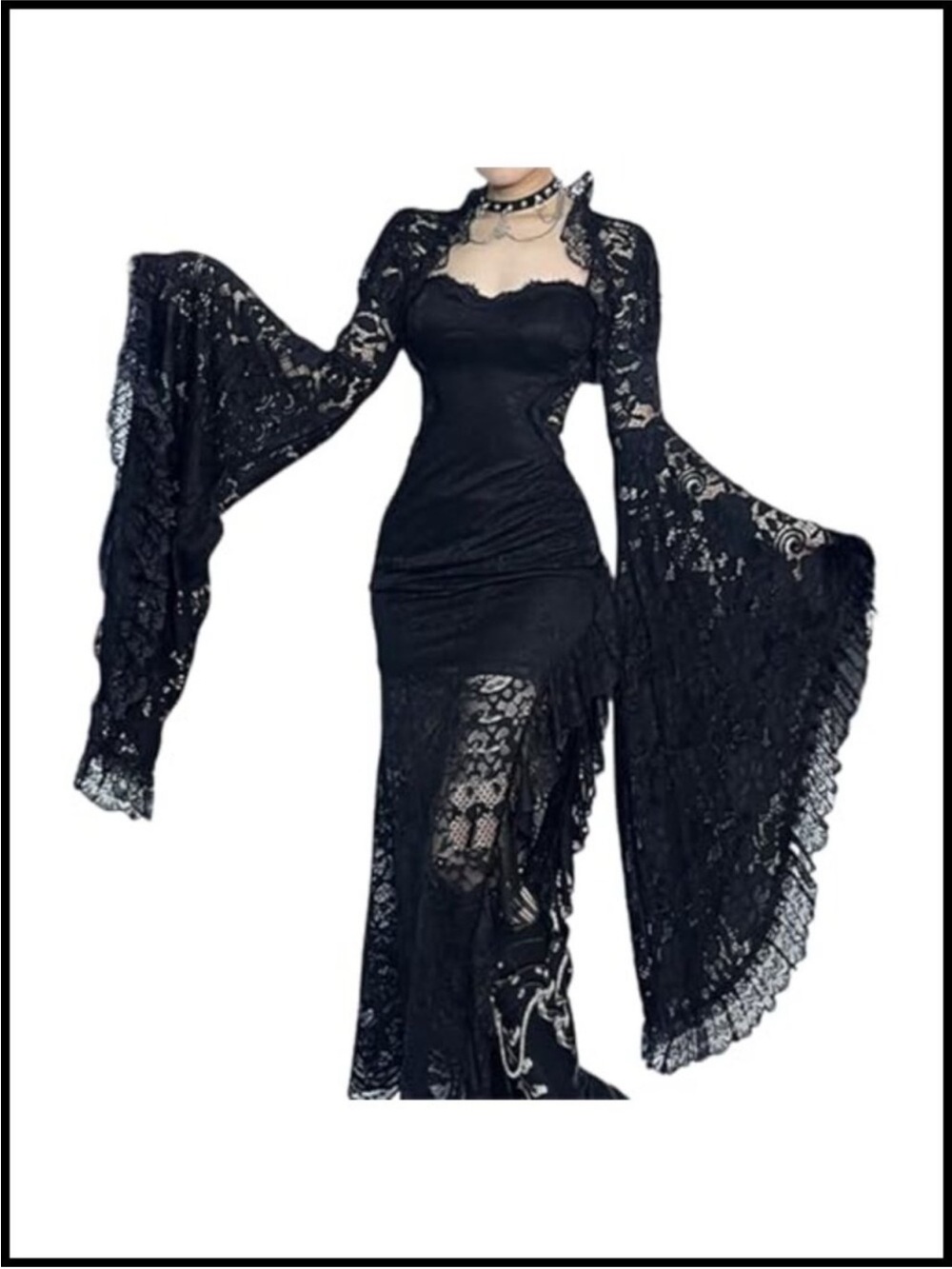 Gothic Victorian Lace Shrug Crop Top Long Sleeve Bolero Bridal Wedding